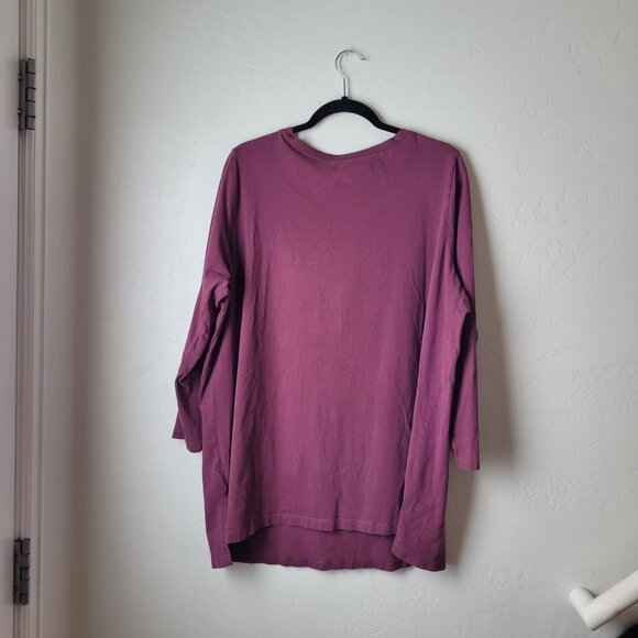 Roaman's Plus Size Purple Basic Blouse - Picture 4 of 7